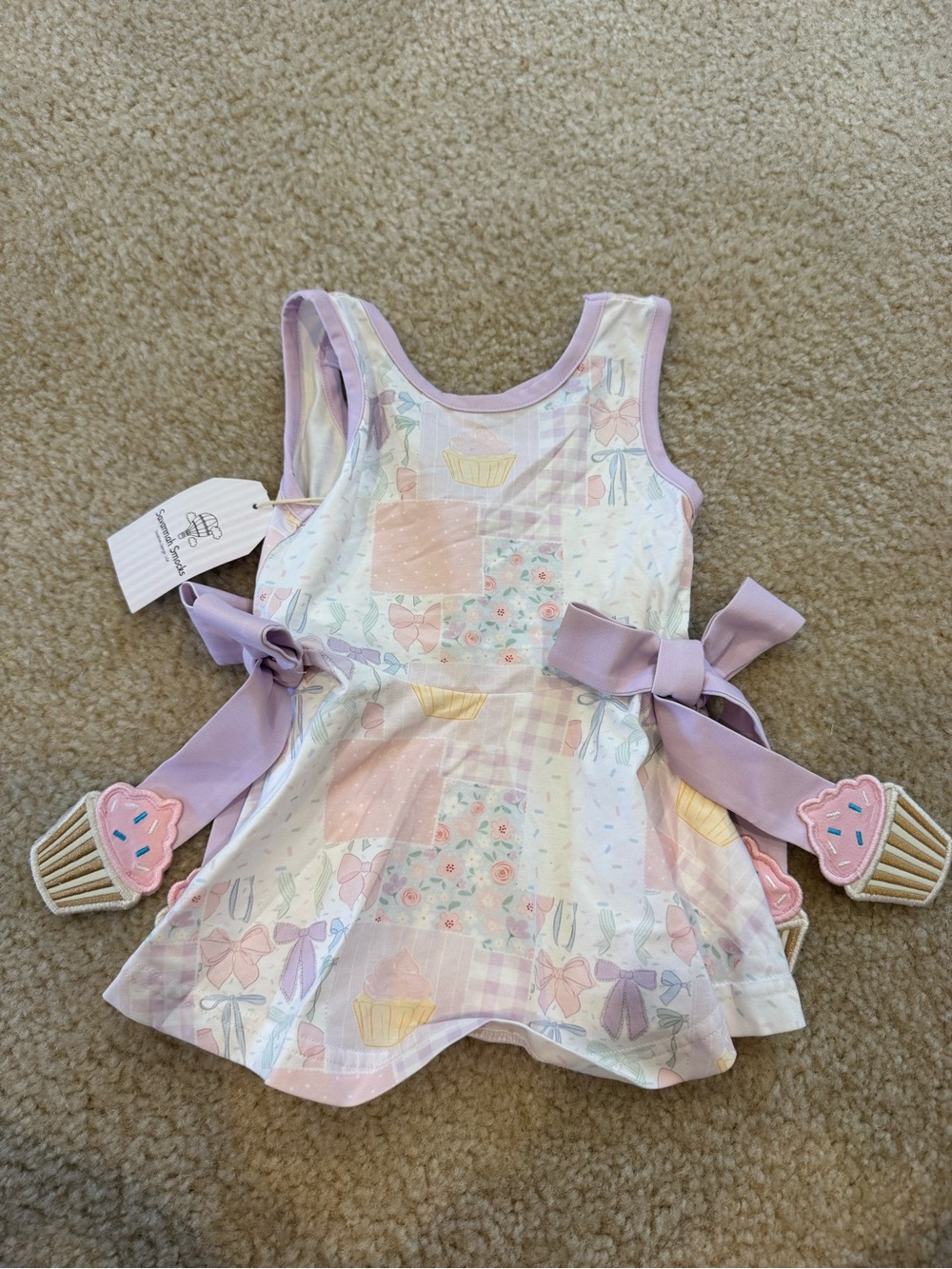 Baby Savannah Pastel Lilac and Multicolor Smock Dress
